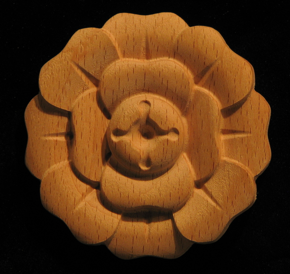 Rosette - Carved Classic Flower Carved Wood