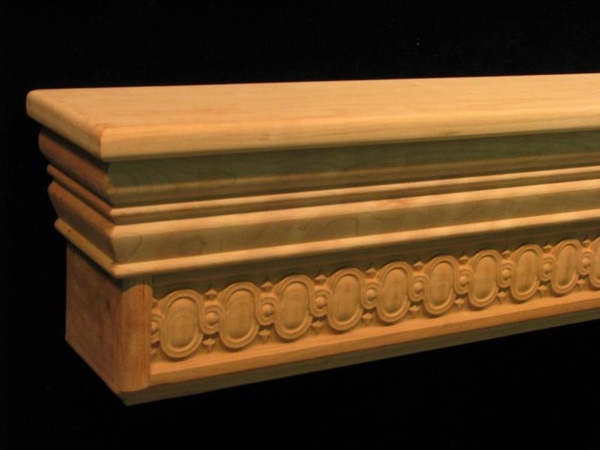 Wood Carved Mantel Shelf - Egg and Dart Full