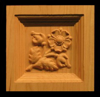 Carved Flower Corner Block - MA.