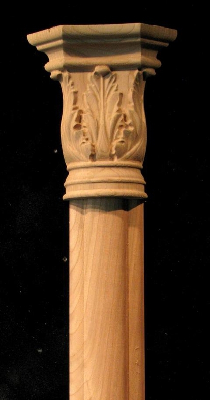 Applique Pilaster - Acanthus Capital w Profiled Pilaster