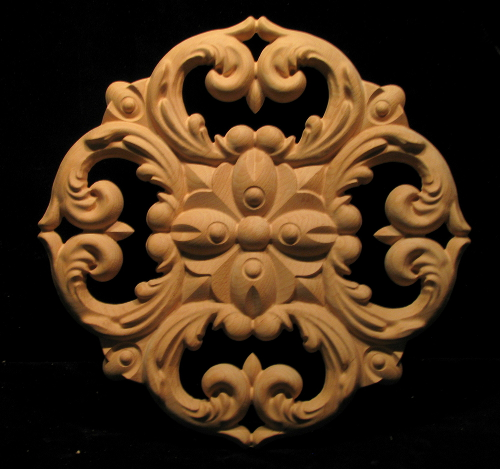 Carved Wood Appliques, Onlays, Medallions, & Scrollwork Medallions and