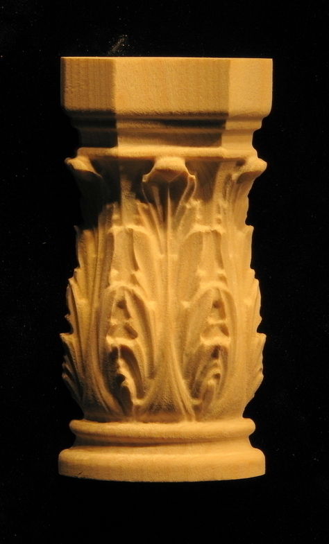 Applique Pilaster - Acanthus Capital w Profiled Pilaster