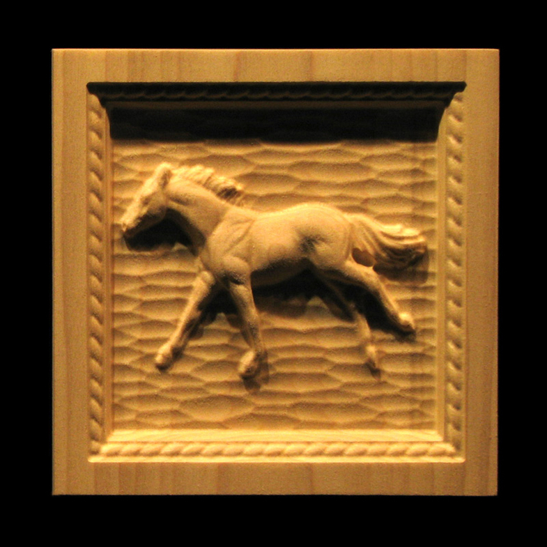 Corner Block - Running Horse and Rope border