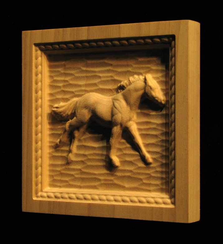 Corner Block - Running Horse and Rope border