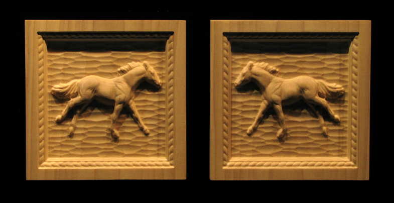 Corner Block - Running Horse and Rope border