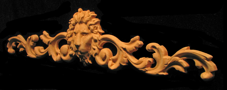 Onlay - Wide - Regal Lion with Scrollwork