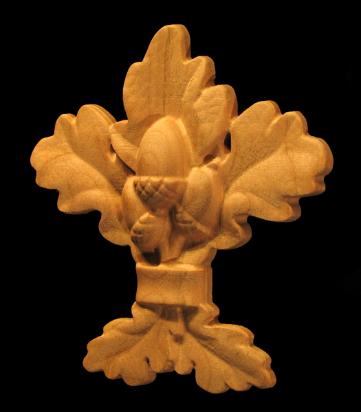 Onlay - Oak Leaves and Acorns with Ribbon