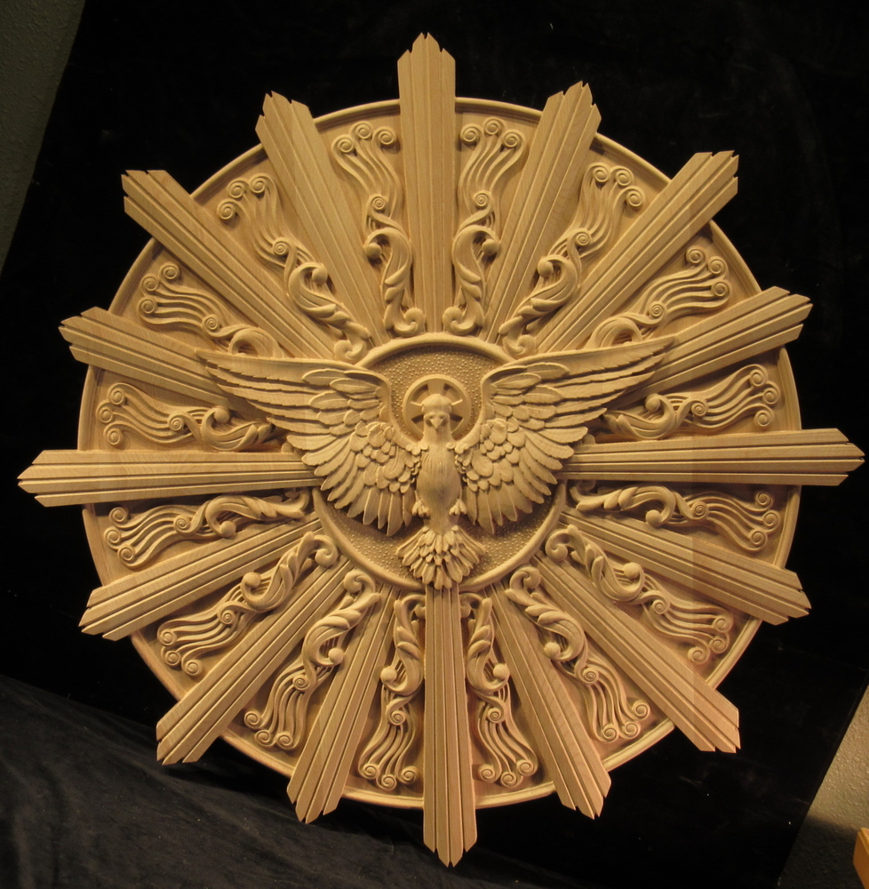Holy Spirit ceiling medallion w rays | Church and Religious Themes