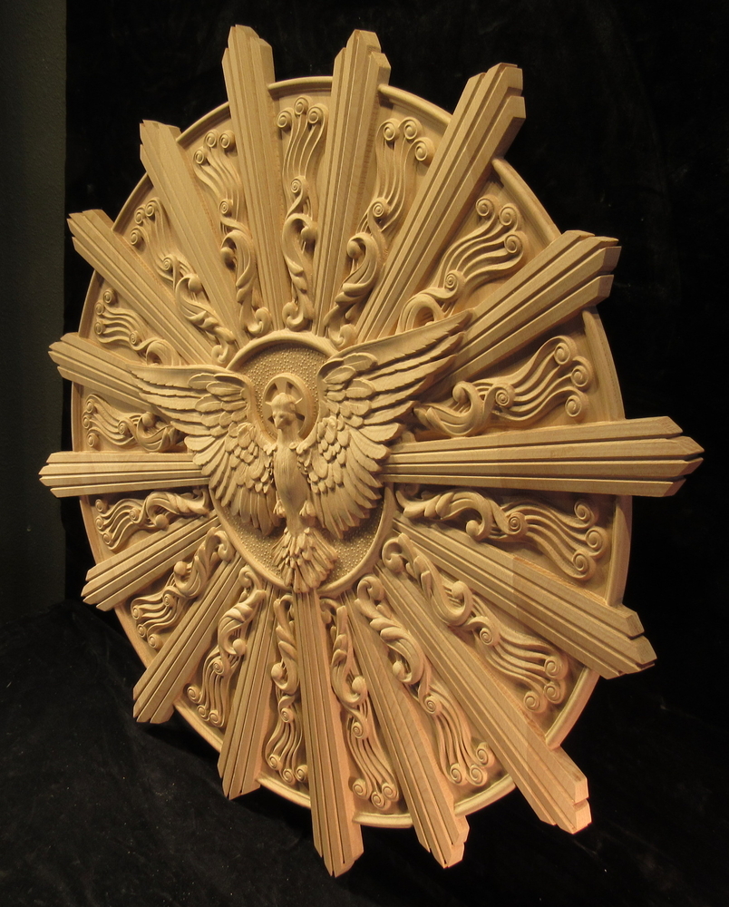 Holy Spirit ceiling medallion w rays