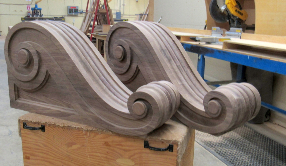 Large Corbel - Bracket Scrolled - 21T x 41L x 11W