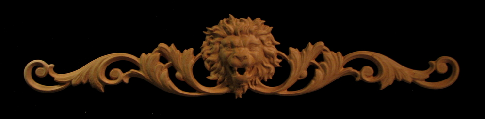 Onlay - Wide - Roaring Lion Head with Scroll Accent