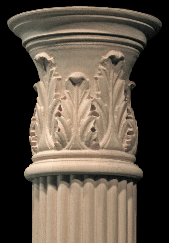 Wooden Column - Full or Half Round - Reeded with Acanthus Capital