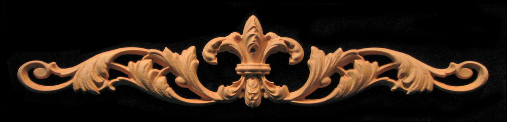 Onlay - Wide - Fleur de Lis #2 w Scrolls