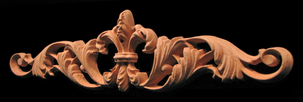 Onlay - Wide - Fleur de Lis #2 w Scrolls