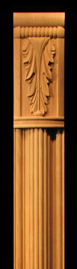 Pilaster - Acanthus Capital, Reeded Pilaster, Stacked Coins Plinth