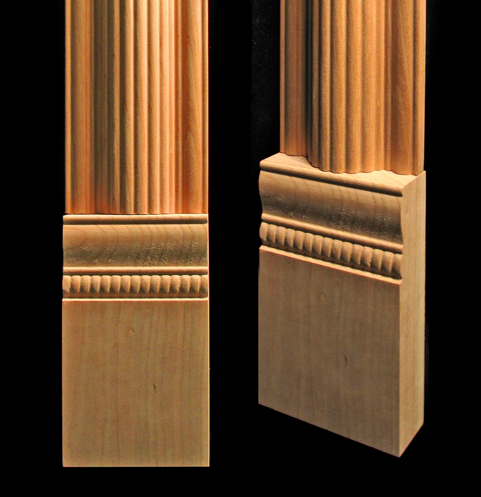 Pilaster - Acanthus Capital, Reeded Pilaster, Stacked Coins Plinth