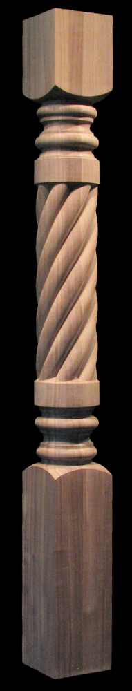 Column Post - Carved Spiral - Full or Half Round