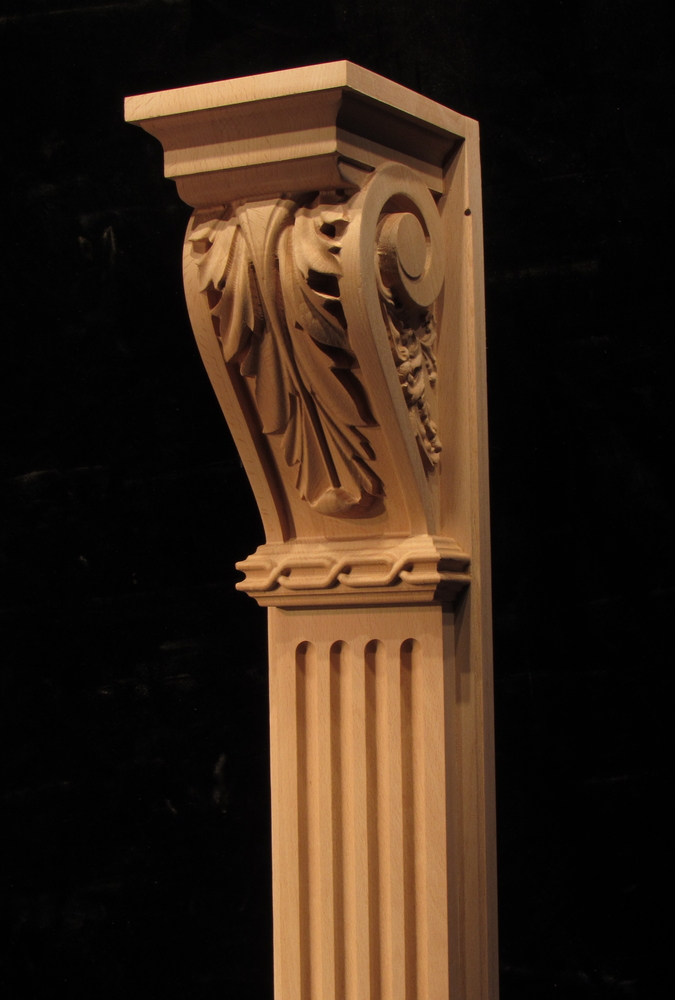 Pilaster - Large Acanthus Corbel w Fluted Body and Base