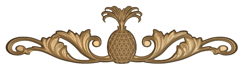 Onlay - Wide - Deco Pineapple w Scrolls