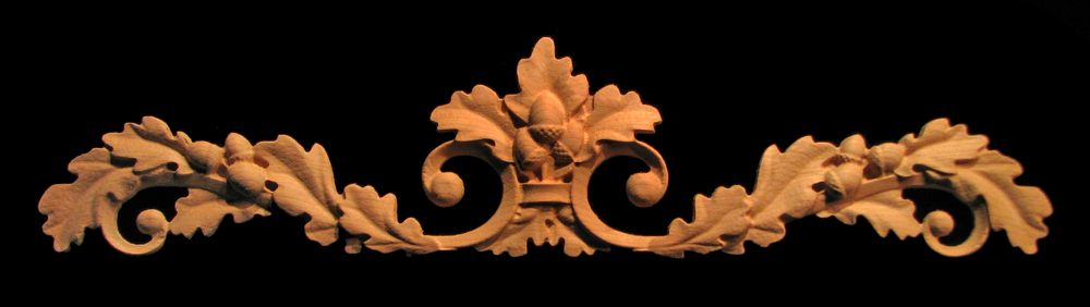 Onlay - Wide - Oak Leaves with Acorns and Scrollwork