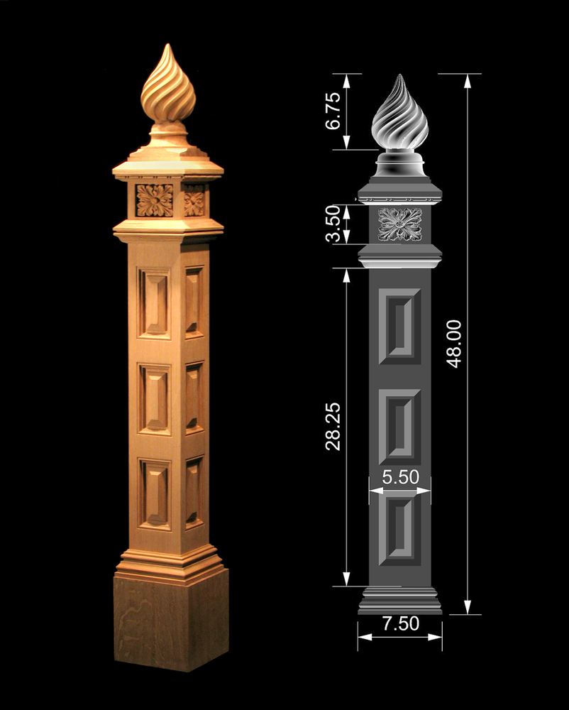 Spiral Finial Newel Post