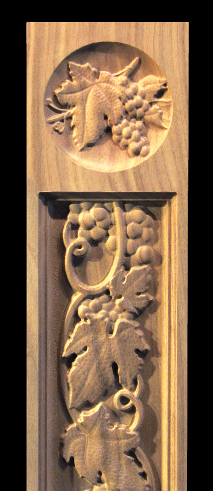 Pilaster - Tuscan Grapes and Vines with Rosette