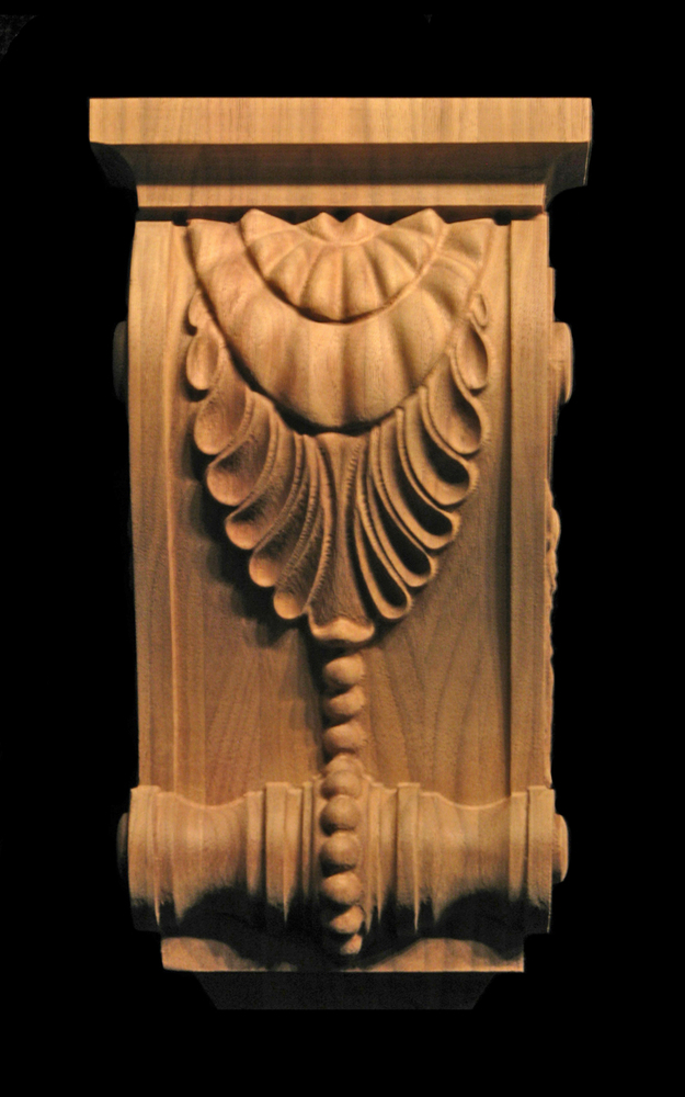 Corbel - Leaf and Bead 12.5T x 6.75W x 4D