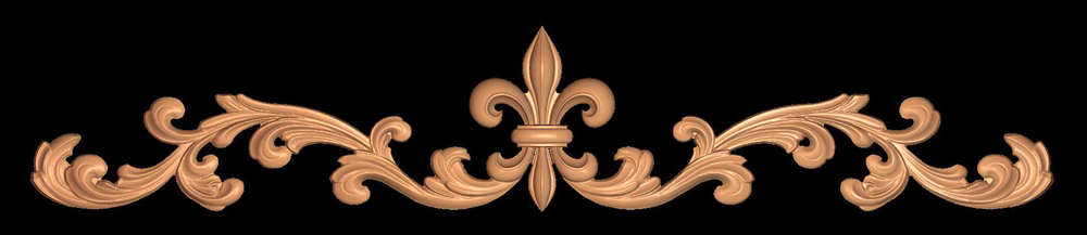 Onlay - Fleur de Lis #3 with Scrollwork