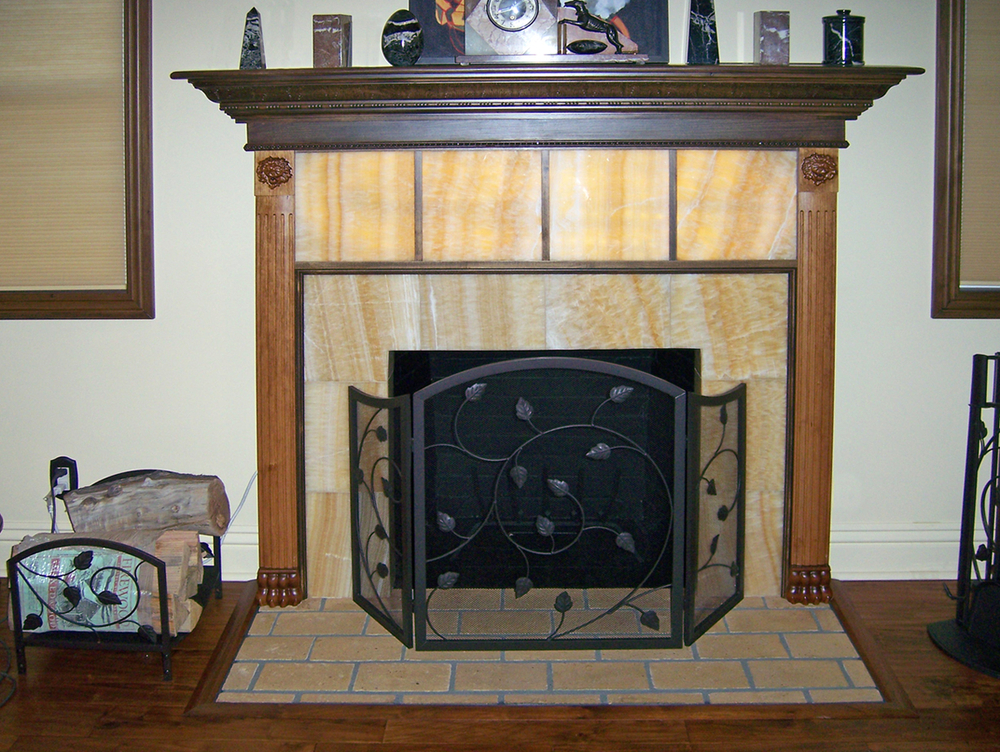 Lion Pilaster on Fireplace | Range Hoods