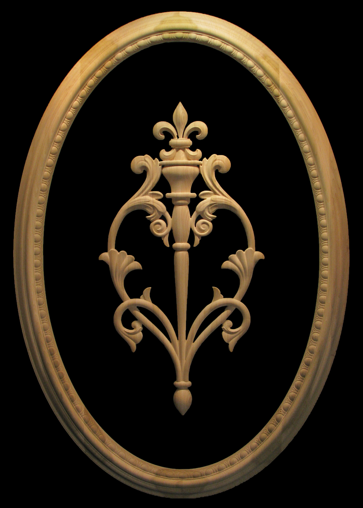 Egg and Dart Frame and Fleur de Lis Onlay | Corbels , Brackets and Plinths