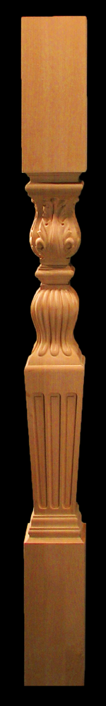 Newel Post - Acanthus with Fluted Base