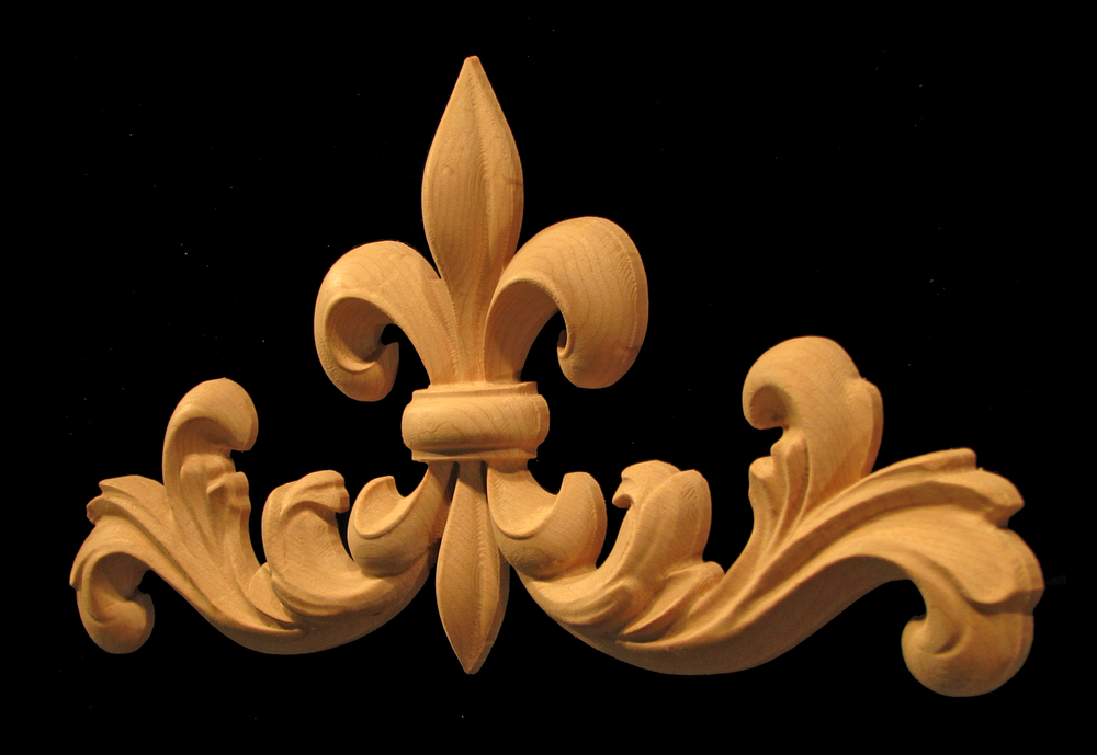 Onlay - Short - Fleur de Lis #3 w Scrolls