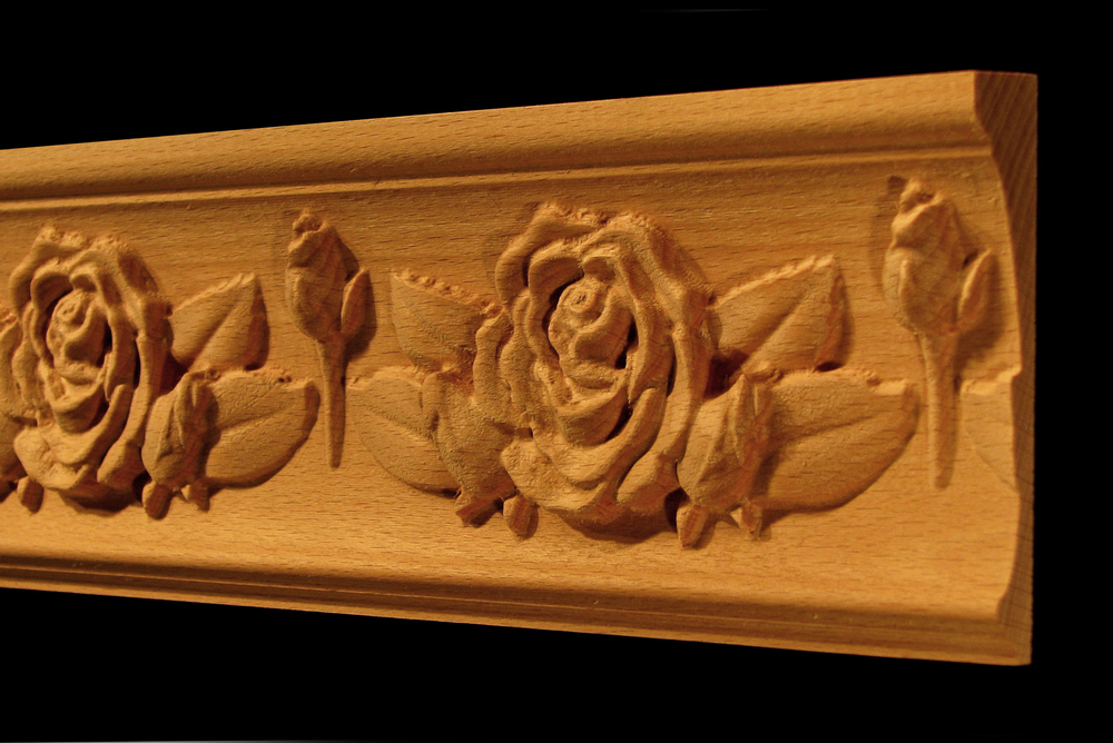Moulding - Rose with Leaves and Buds