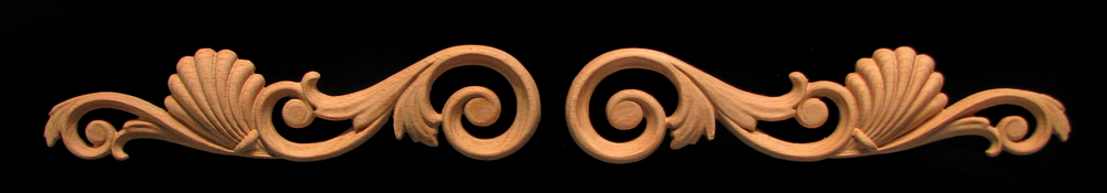Onlay - Volutes with Shells - Left & Right Pair