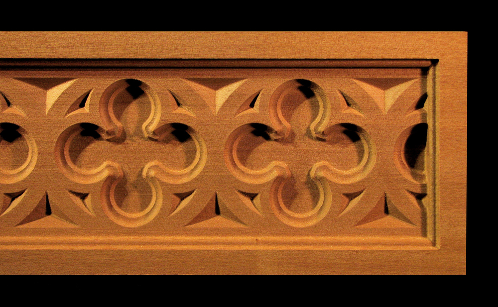 Frieze Moulding - Gothic Quatrefoil Rosettes Pierced