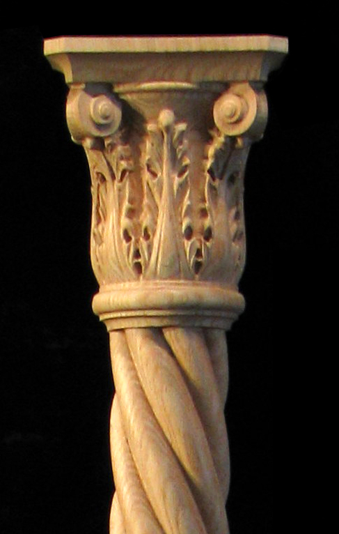 Column Full or Half Round - Acanthus Base,  Spiral Body, Corinthian Top - 6