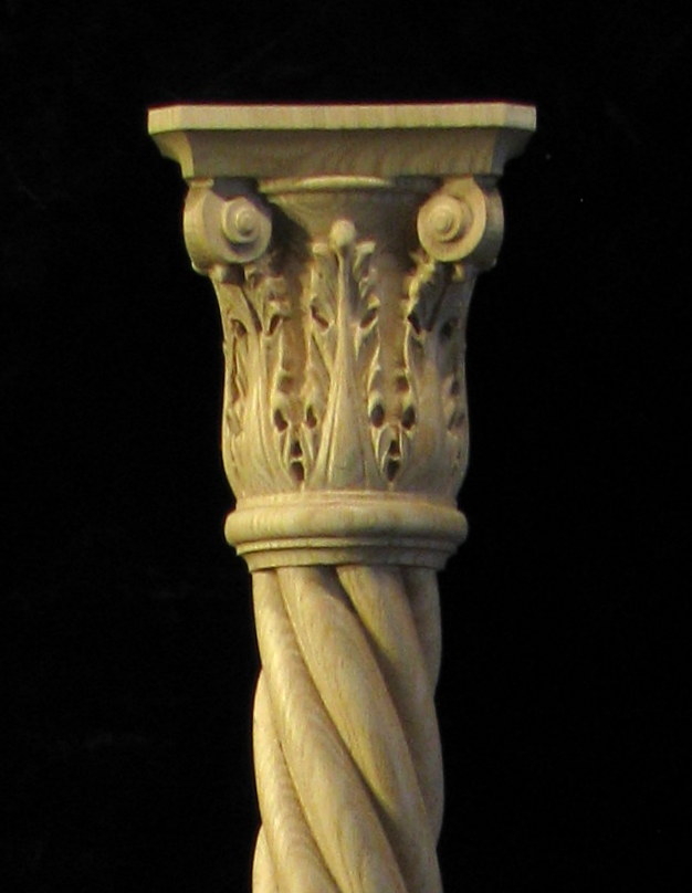 Column Full or Half Round - Acanthus Base,  Spiral Body, Corinthian Top - 6