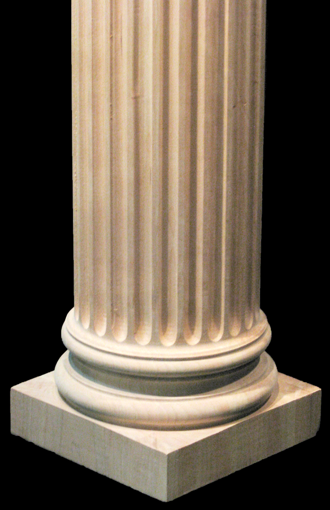 Carved Wood Column Corinthian 8" Round with Fluting