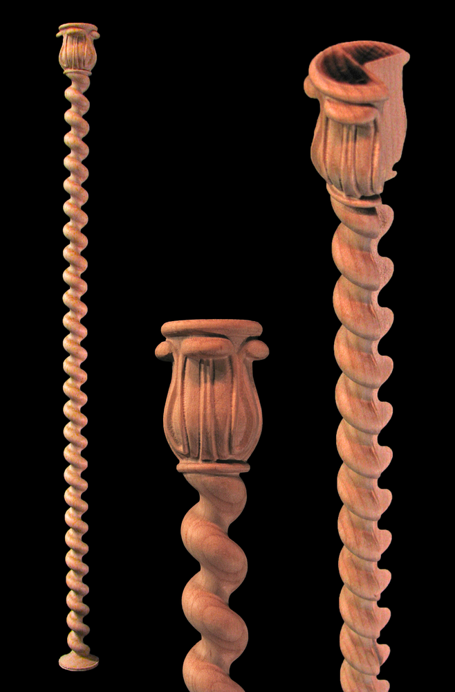 Barley Twist Acanthus Top Corner Post | Columns, Legs, Capitals,  Newel Posts and Balusters