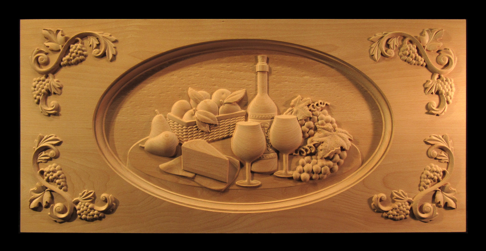 Carved Wine and Cheese panel