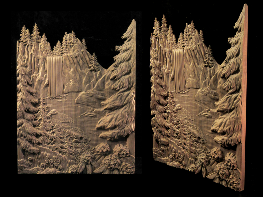 Carved Waterfall Panel