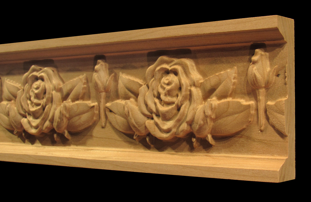 Frieze Moulding - Rose Flower with Buds
