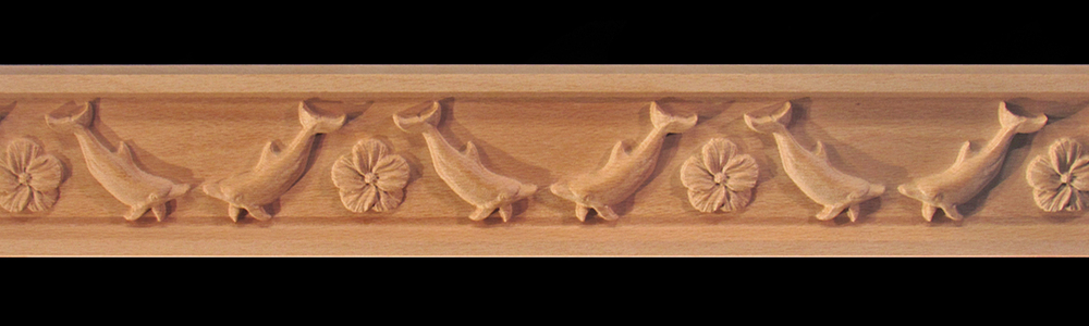 Dolphin & Hibiscus Frieze | Whimsical Art, Medallions, and Client Projects