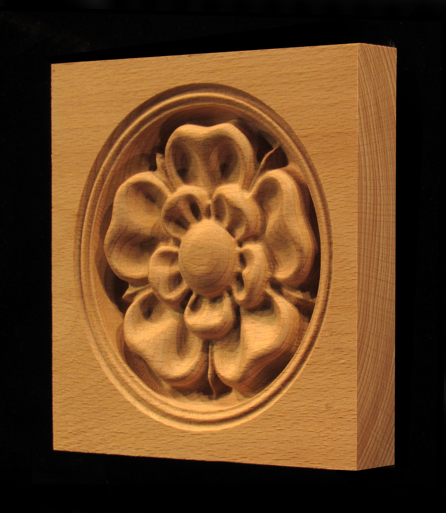 Corner Block - Tudor Rose - Round Inset