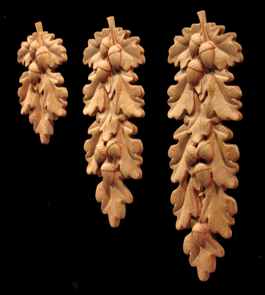 Onlay - Oak Leaves and Acorns Drop #1, Short, Med, Long