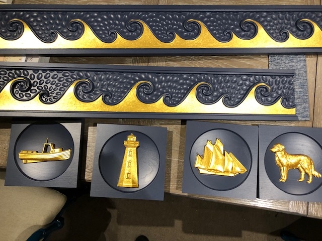 Gold Leaf Blocks - Nautical