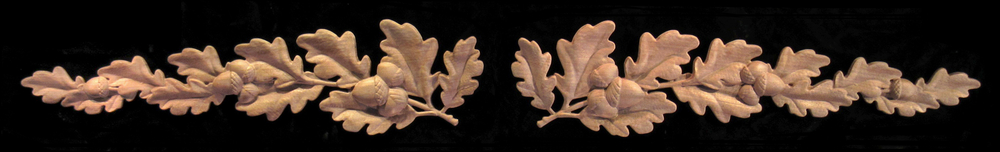 Onlay - Oak Boughs and Acorns - Left & Right Facing Pairs