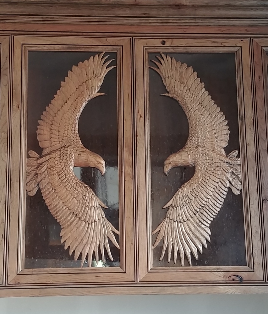 Bald Eagle in Flight | Custom Carved Panels