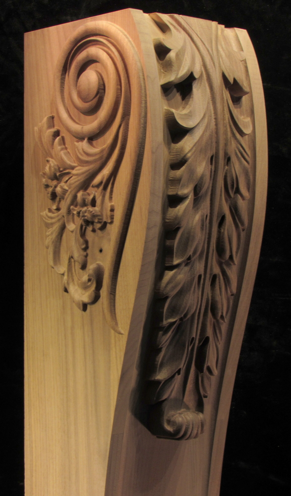 Fireplace Mantel Leg - Acanthus and Scrollwork