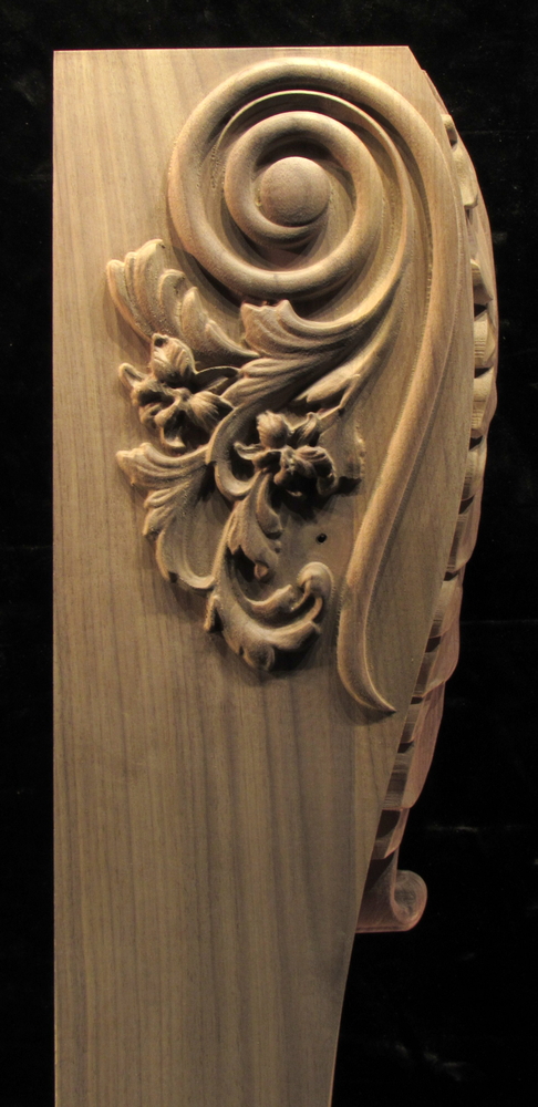 Fireplace Mantel Leg - Acanthus and Scrollwork